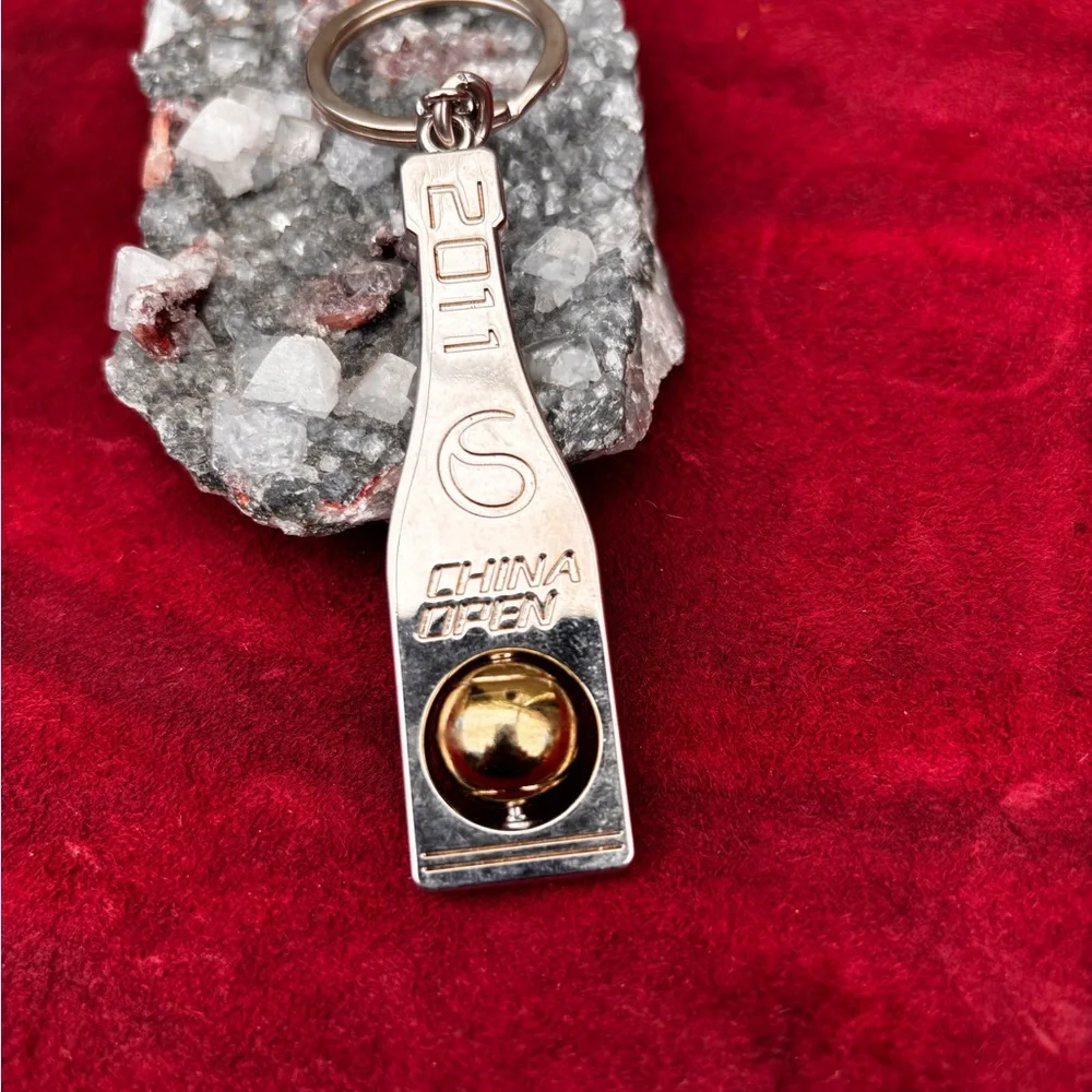 2011 China Open Silver Keychain with Gold Ball Accent